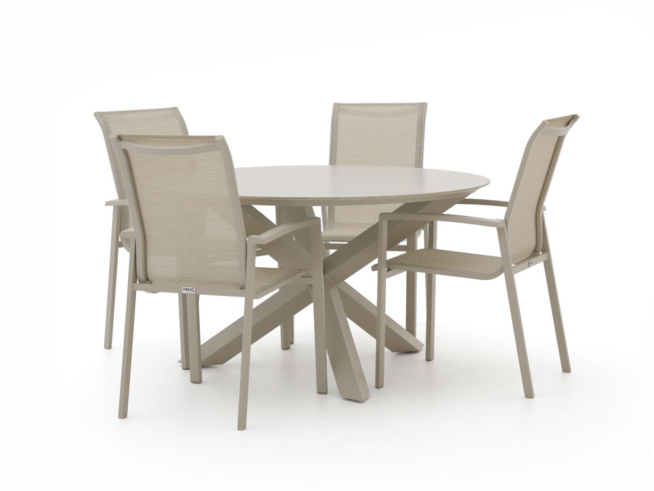 Forza Centallo/Lodola ø 130 cm Gartenmöbel-Set 5-teilig stapelbar