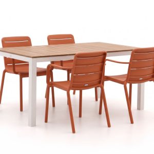 Forza Narni/Fidenza 160 cm Gartenmöbel-Set 5-teilig stapelbar