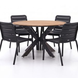 Forza Narni/Fidenza ø 126 cm Gartenmöbel-Set 5-teilig stapelbar