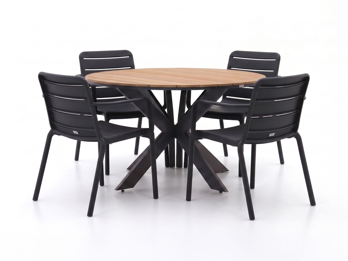 Forza Narni/Fidenza ø 126 cm Gartenmöbel-Set 5-teilig stapelbar