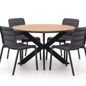 Forza Narni/Fidenza ø 126 cm Gartenmöbel-Set 5-teilig stapelbar