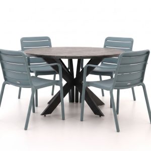Forza Narni/Fidenza ø 126 cm Gartenmöbel-Set 5-teilig stapelbar