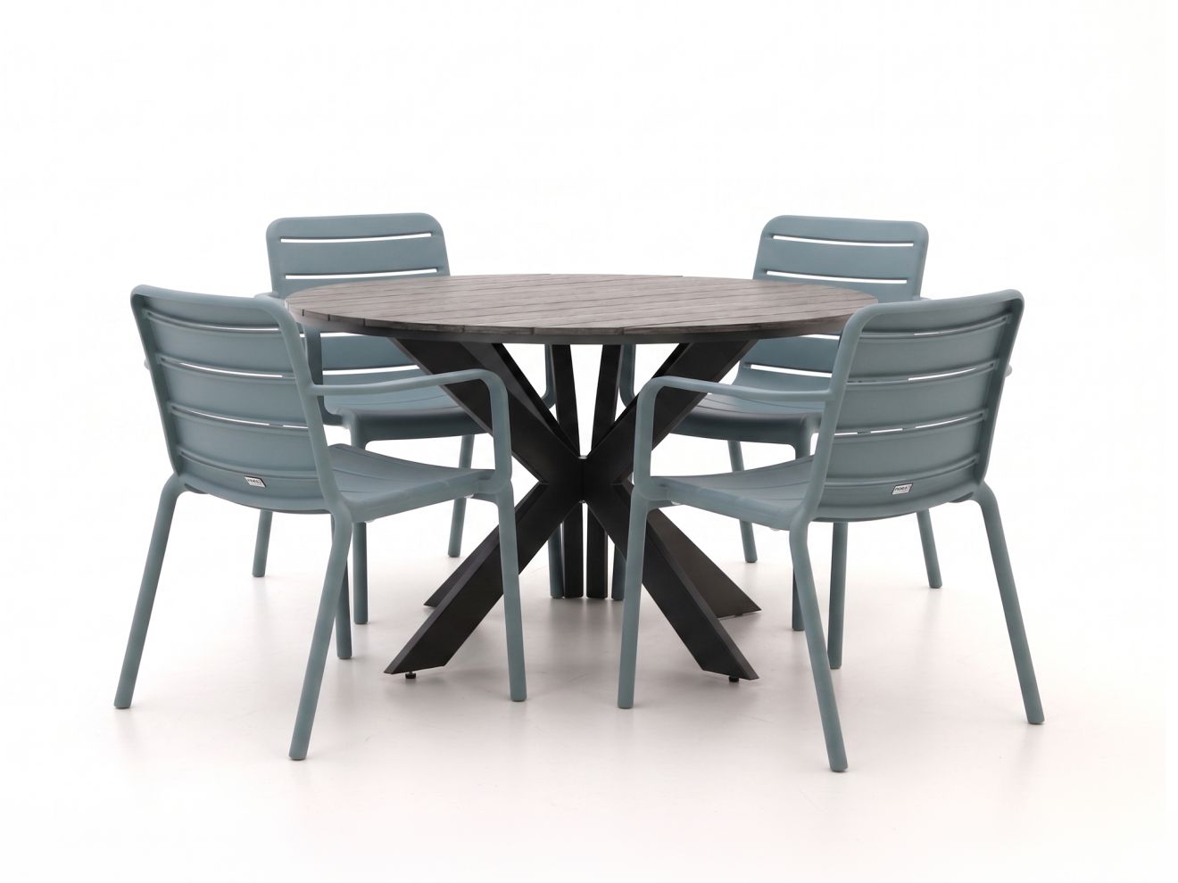Forza Narni/Fidenza ø 126 cm Gartenmöbel-Set 5-teilig stapelbar