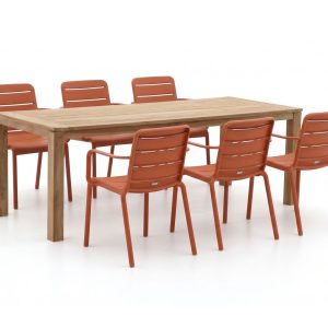 Forza Narni/ROUGH-S 220 cm Gartenmöbel-Set 7-teilig stapelbar