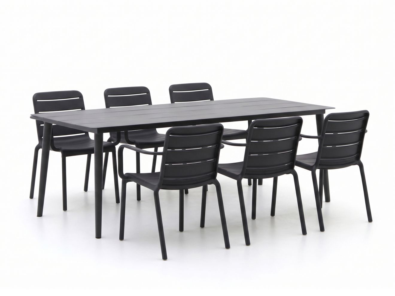 Forza Narni/Sora 220 cm Gartenmöbel-Set 7-teilig stapelbar