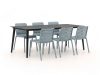 Forza Narni/Sora 220 cm Gartenmöbel-Set 7-teilig stapelbar