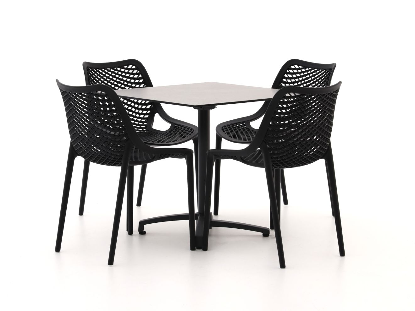 Forza Ripi/Canzo 80 cm Gartenmöbel-Set 5-teilig stapelbar klappbar