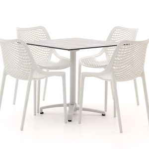 Forza Ripi/Canzo 80 cm Gartenmöbel-Set 5-teilig stapelbar klappbar