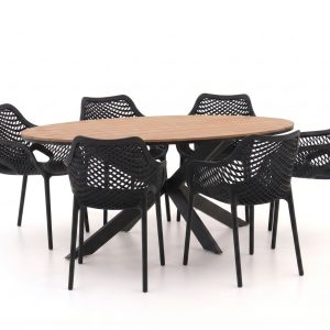 Forza Ripi/Fidenza 220 cm oval Gartenmöbel-Set 7-teilig stapelbar