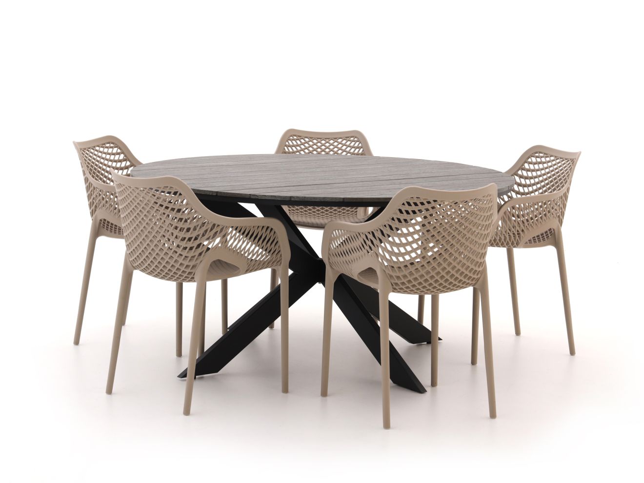 Forza Ripi/Fidenza ø 149 cm Gartenmöbel-Set 6-Teilig Stapelbar