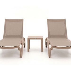 Forza Russi Gartenliegen-Set 3-teilig stapelbar verstellbar
