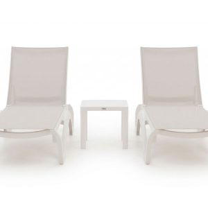 Forza Russi Gartenliegen-Set 3-teilig stapelbar verstellbar