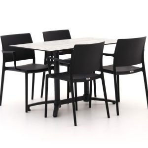 Forza Sile/Canzo 120 cm Gartenmöbel-Set 5-teilig stapelbar klappbar