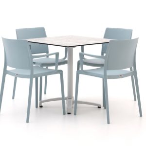 Forza Sile/Canzo 80 cm Gartenmöbel-Set 5-teilig stapelbar klappbar