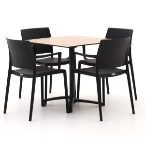 Forza Sile/Canzo 80 cm Gartenmöbel-Set 5-teilig stapelbar klappbar