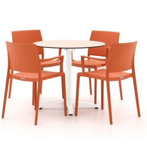 Forza Sile/Canzo ø 80 cm Gartenmöbel-Set 5-teilig stapelbar klappbar