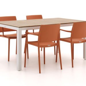Forza Sile/Fidenza 160 cm Gartenmöbel-Set 5-teilig stapelbar