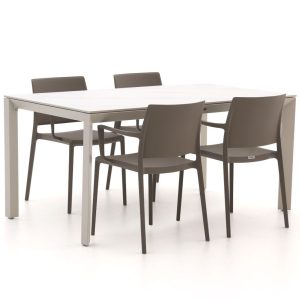 Forza Sile/Sestino 160 cm Gartenmöbel-Set 5-teilig stapelbar