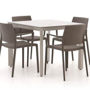 Forza Sile/Sestino 90 cm Gartenmöbel-Set 5-teilig stapelbar