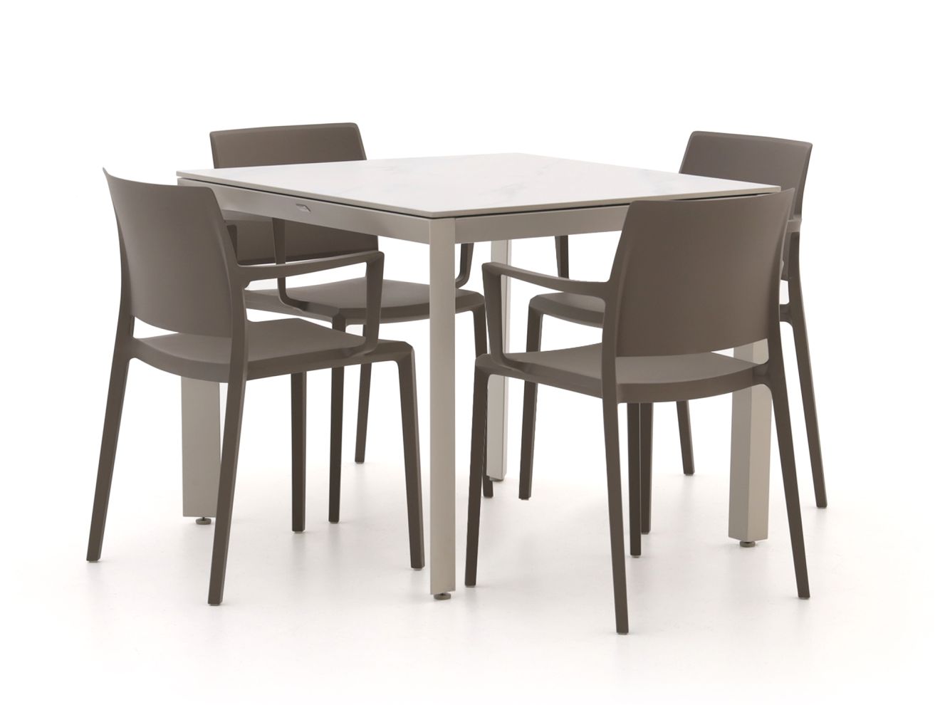 Forza Sile/Sestino 90 cm Gartenmöbel-Set 5-teilig stapelbar