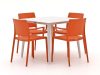 Forza Sile/Sora 90 cm Gartenmöbel-Set 5-teilig stapelbar