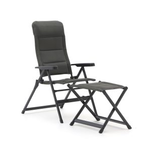 Forza Tione Gartenstuhl Hochlehner mit Gartenhocker