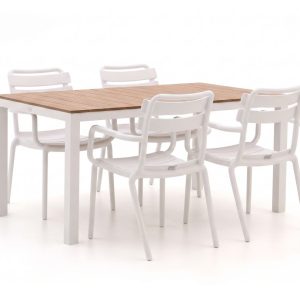 Forza Vico/Fidenza 160 cm Gartenmöbel-Set 5-teilig stapelbar