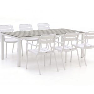 Forza Vico/Fidenza 220 cm Gartenmöbel-Set 7-teilig stapelbar