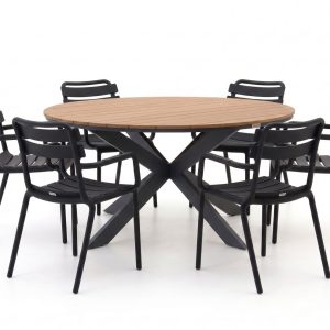 Forza Vico/Fidenza ø 149 cm Gartenmöbel-Set 7-teilig stapelbar