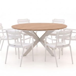 Forza Vico/Fidenza ø 149 cm Gartenmöbel-Set 7-teilig stapelbar