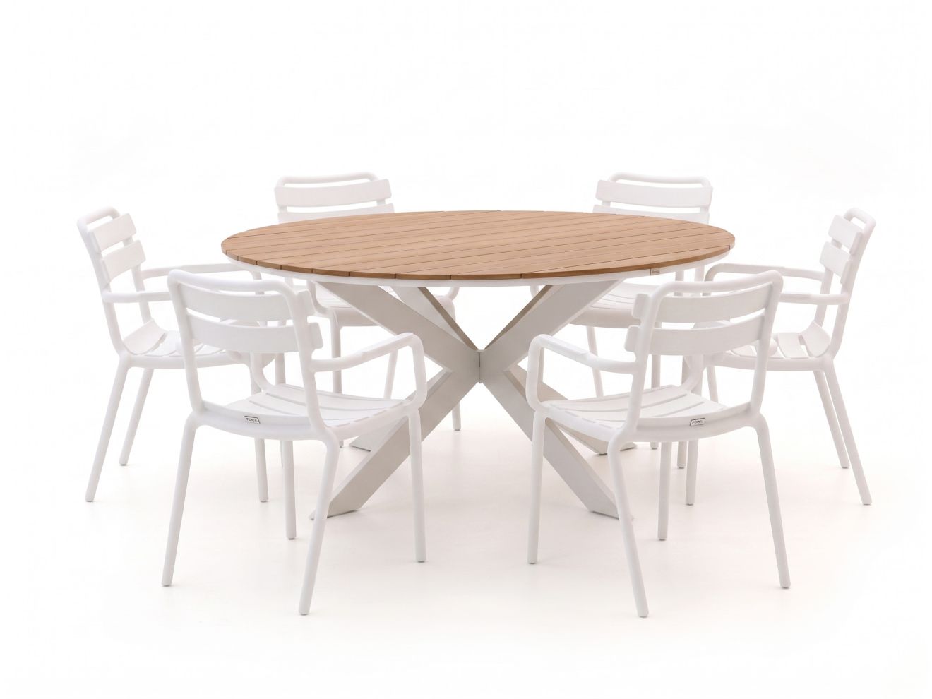 Forza Vico/Fidenza ø 149 cm Gartenmöbel-Set 7-teilig stapelbar