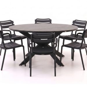 Forza Vico/Fidenza ø 149 cm Gartenmöbel-Set 7-teilig stapelbar