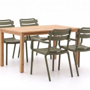 Forza Vico/Liverpool 145 cm Gartenmöbel-Set 5-teilig stapelbar