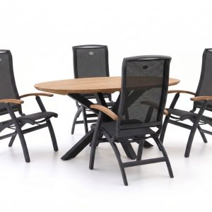 Hartman Da Vinci/Stephanie 200 cm Gartenmöbel-Set 5-teilig verstellbar
