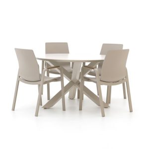 Hartman Flow/Lodola ø 130 cm Gartenmöbel-Set 5-teilig