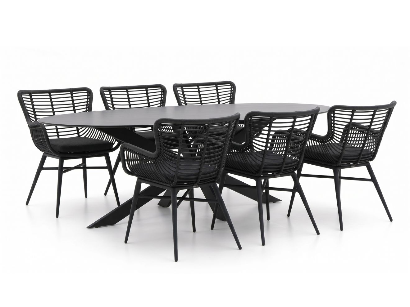 Intenso Asti/Furato Ellips 200 cm Gartenmöbel-Set 7-teilig