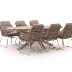 Intenso Isorella/ROUGH-Y Ellips 200 cm Gartenmöbel-Set 7-teilig