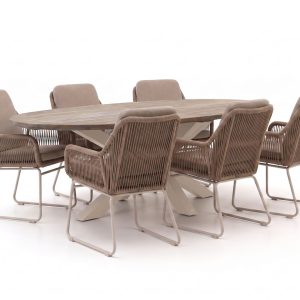 Intenso Isorella/ROUGH-Y Ellips 240 cm Gartenmöbel-Set 7-teilig