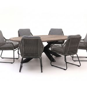 Intenso Isorella/ROUGH-Y Ellips 240 cm Gartenmöbel-Set 7-teilig