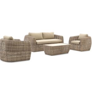 Intenso Marecchia Sessel-Sofa Lounge-Set 4-teilig