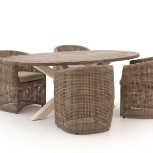 Intenso Marecchia/ROUGH-Y Ellips 200 cm Gartenmöbel-Set 5-teilig
