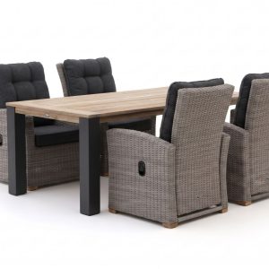 Intenso Mazzano/ROUGH-Y Ellips 200 cm Gartenmöbel-Set 5-teilig verstellbar
