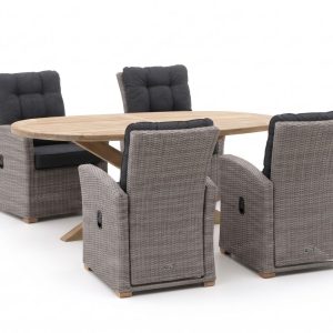 Intenso Mazzano/ROUGH-Y Ellips 200 cm Gartenmöbel-Set 5-teilig verstellbar