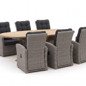 Intenso Mazzano/ROUGH-Y Ellips 240 cm Gartenmöbel-Set 7-teilig verstellbar