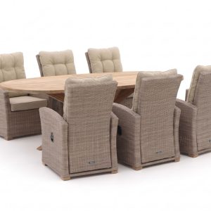 Intenso Mazzano/ROUGH-Y Ellips 240 cm Gartenmöbel-Set 7-teilig verstellbar