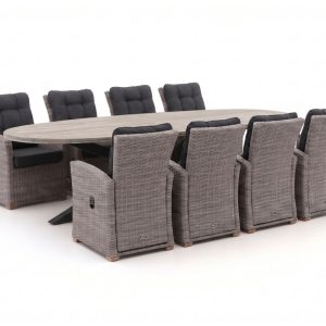 Intenso Mazzano/ROUGH-Y Ellips 280 cm Gartenmöbel-Set 9-teilig verstellbar