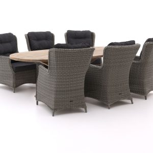 Intenso Milano/ROUGH-Y Ellips 240 cm Dining-Lounge Gartenmöbel-Set 7-teilig