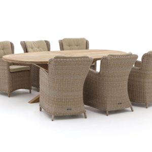 Intenso Milano/ROUGH-Y Ellips 240 cm Gartenmöbel-Set 7-teilig