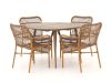 Intenso Parma/ROUGH-K ø 115 cm Gartenmöbel-Set 5-teilig stapelbar