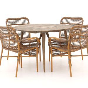 Intenso Parma/ROUGH-K ø 115 cm Gartenmöbel-Set 5-teilig stapelbar